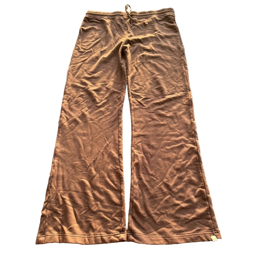 HT naturals bamboo cotton spandex dark brown wide‎ leg womens pants sz medium